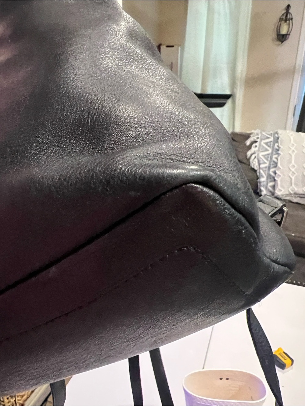 COACH Vintage All Leather legacy Black Backpack 9858 Women's Adjustable Straps - Picture 6 of 14